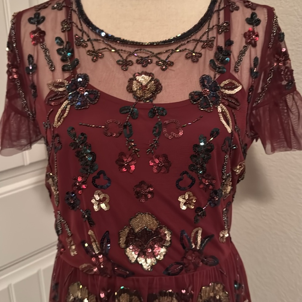 Gianni Bini Embellished Maroon Dress - Picture 2 of 7